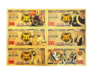 Cartes commémoratives en feuille d'or de personnages d'anime <span class=keywords><strong>BLEACH</strong></span> (lot de 5) - Cadeau pour les fans de dessins animés, décoration - Product Image 1