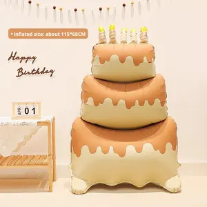 <span class=keywords><strong>Feiyue</strong></span> inストックマット漫画スタンディングベースマジックケーキバルーン3層ケーキホイルバルーン赤ちゃんの誕生日パーティーデコレーション用 - Product Image 2