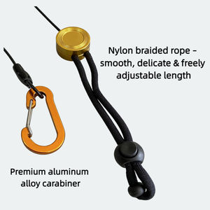 Laisse en fil d'acier rétractable automatique <span class=keywords><strong>de</strong></span> 3,5 m avec boucle métallique et corde <span class=keywords><strong>de</strong></span> protection anti-perte tressée en <span class=keywords><strong>nylon</strong></span> pour la pêche et le paddle - Product Image 4