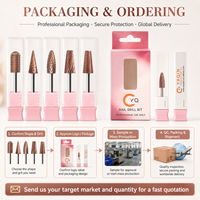 Juego de brocas para uñas Yaqin New Rose Gold, de carburo de tungsteno, herramienta profesional para taladrar uñas, brocas de corte recto y cruzado, seguras.