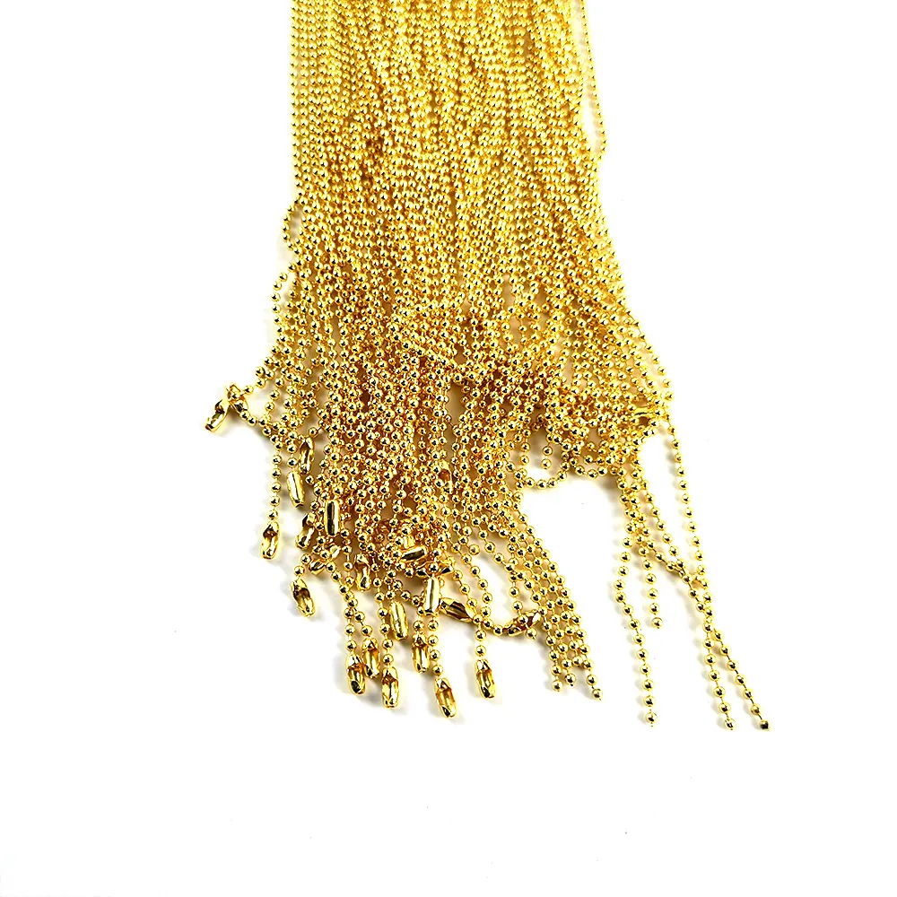 Stainless Steel Gold Color Ball Chain beaded chain for necklace making gold plated ball chain