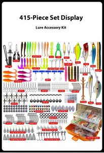 Kit de Señuelos de Pesca de 415 Piezas, Señuelos Artificiales Crankbait, Minnow, Popper, Vib, Duros y Blandos, Duraderos, de ABS - Product Image 4