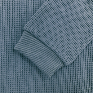 OEM ODM Kids Wear Wholesale <b>Waffle</b> Knit Outfit Long Sleeve <b>Shirt</b> with Shorts - Product Image 2