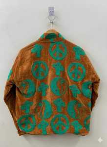 Veste courte d'hiver en velours Suzani, brodée motif champignon, style festival hippie, coupe bomber, unisexe, cadeau, vente en gros, Inde - Product Image 2