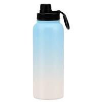 Bouilloire en acier inoxydable de grande capacité pour le sport et la forme physique Poignée de tasse thermos sous vide de haut niveau d'apparence pour transfrontalier
