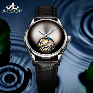 Envío Directo, Reloj AESOP Flying Tourbillon Skeleton para Hombre, Mecánico, Impermeable, de Lujo, de Acero Inoxidable, Modelo 7009 - Product Image 6