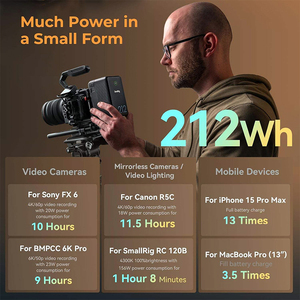 Yeni şarj edilebilir 212 fotoğraf v-kilit Batterie işık şarj güç banka dizüstü lityum V montaj pil için Dslr kameralar Video - Product Image 3