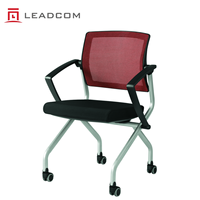 Chaise de conférence mobile LEADCOM LS-542A, empilable, avec coussin en tissu et roulettes, pour salle de réunion