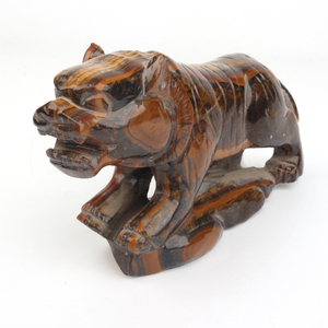 Sculptures de tigre sculptées à la main en pierre naturelle œil de tigre, artisanat en cristal, vente en gros - Product Image 4