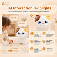 AI Calico Kedi Peluş Oyuncak Çift 1.28 inç Ekran Kuyruk Sallama Dokunmatik Uyandırma 10+ İfade ChatGPT 40+ Dil Sesli Klonlama Hafızası 2.4G WiFi