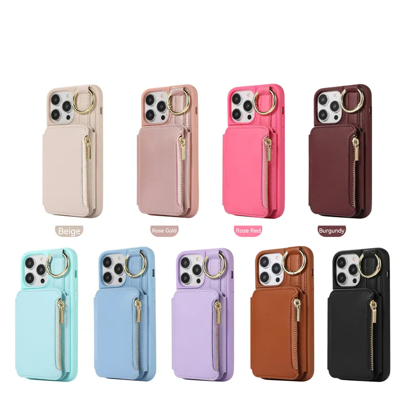 luxury leather flip wallet phone case for iphone 11 12 13 pro leather case for iphone 14 with card holder
