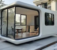 Maison conteneur préfabriquée de luxe en acier ignifuge, personnalisable et mobile, type capsule spatiale, 20 pieds/40 pieds, pour appartement et villa