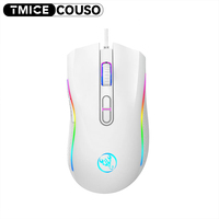 Clavier de jeu filaire à 61 touches Commutateur bleu à 60% anti-ghosting Clavier et souris de jeu mécanique rétroéclairés par LED