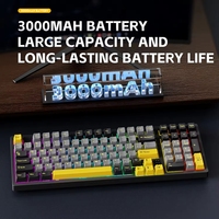 Clavier de jeu RGB personnalisé LEAVEN K98 DIY, tri-mode, mécanique, axe cyan, touches entièrement remplaçables à chaud pour le gaming