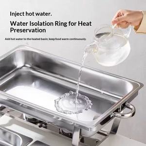 Ensembles chauffe-plats professionnels de haute qualité en acier inoxydable, type <span class=keywords><strong>casserole</strong></span>, pour buffet, avec design pliable et réchaud de table - Product Image 4