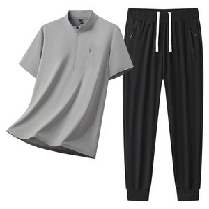 Conjunto de Camiseta Deportiva para Hombre, Verano 2025, Nueva, Absorbente de Humedad, Secado Rápido, Transpirable, para Deportes al Aire Libre, Fitness, Running, con Cierre de Media Cremallera - Product Image 5