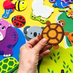Luckykoo in Stock Preschool Learning Felt Story <b>Board</b> Felt Zoo <b>Board</b> Educational Play <b>Mat</b> Felt <b>Board</b> Set with Factory Price - Product Image 4