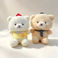 Peluches d'ours de 20-25 cm pour machines à griffes et jeux de récompenses, motifs de dessins animés variés, sac en maille polyester, vente en gros en vrac