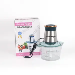 2L Professional Manufacturer Electric Chopper Meat Grinders Food Vegetable Meat Chopper with Glass bowl