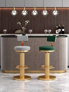 Kelly Velvet <b>Adjustable</b> Metal Swivel Counter Height Modern Gold Luxury Kitchen Design High <b>Stools</b> <b>Bar</b> Chairs - Product Image 5