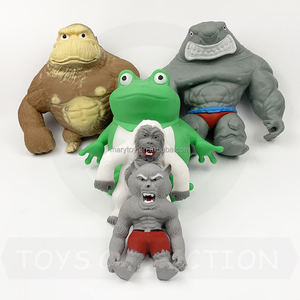 Nuevo lanzamiento divertido agarre de mano Animal Squishy gorila tiburón Rana perro alivio del estrés apretar juguete elástico para niños adultos - Product Image 5
