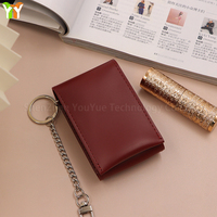 Stock prêt cuir rouge à lèvres couverture en cuir miroir housse de protection petit bijoux rouge à lèvres boîte de rangement