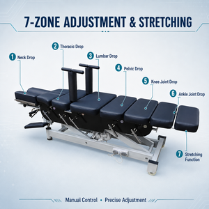 Mesa de Flexión Quiropráctica Manual Premium de 6 Secciones con Tracción Espinal para Clínicas de Osteopatía y Rehabilitación - Product Image 5