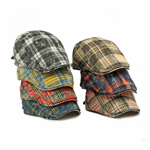 Classique Plaid Réglable Hommes Casual Bérets Chapeau Rétro Plat Chapeaux Marque D'été Béret - Product Image 1