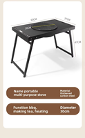 Nouvelle Conception 2026 – Table de Brasero Extérieur 4-en-1, Table de Barbecue Pliable en Acier pour Camping et Chauffage de Terrasse