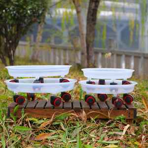 <span class=keywords><strong>Support</strong></span> <span class=keywords><strong>de</strong></span> pot <span class=keywords><strong>de</strong></span> fleurs en plastique avec plateau mobile et roulettes universelles - Écologique, léger, pour jardin et maison - Product Image 5