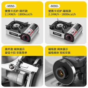 Réchaud à cassette en acier miniature portable pour une utilisation à domicile et en extérieur, application manuelle, cuisinière à gaz, carburant au <span class=keywords><strong>butane</strong></span> pour le camping - Structure séparée - Product Image 4