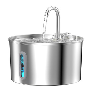 Erogatore di acqua per gatti e cani 2,2l ecologico modello solido 304 acciaio inossidabile Mini ciotola per animali domestici ricaricabile acqua purificata 5L - Product Image 4