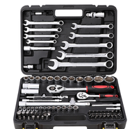 Outils à main de réparation 82 pièces Boîte à outils de mécanicien automobile Kit d'outils à douille et clé à cliquet 82 pièces