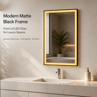 Miroir suspendu LED de forme rectangulaire avec éclairage de forme personnalisée