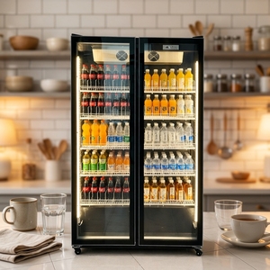 Refrigerador <span class=keywords><strong>Vertical</strong></span> Comercial X-MING de 600l con Doble Puerta, Vitrina Exhibidora, <span class=keywords><strong>Congelador</strong></span> de Baja Temperatura para Tiendas de Conveniencia - Product Image 1