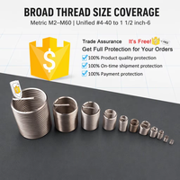 Inserts hélicoïdaux résistants à la corrosion en titane Ti-6Al-4V ASTM Grade 5, filetage 1/4-20, 6-32, 8-32, 10-24, Helicoils