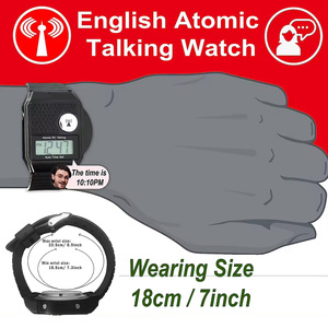 นาฬิกาพูดคุยอะตอมภาษาอังกฤษ ใช้งานง่ายสําหรับผู้สูงอายุ ผู้ชายตาบอด ผู้หญิง นาฬิกาพูดได้ดังพร้อมเสียงสําหรับผู้บกพร่องทางสายตา - Product Image 5