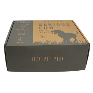 Boîte de papier d'emballage en carton ondulé kraft avec impression offset personnalisée en gros pour jouets pour chiens