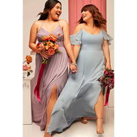 Kustom elegan gaun pesta pernikahan lengan pendek gaun panjang pengiring pengantin gaun malam kasual bahu dingin gaun sifon panjang