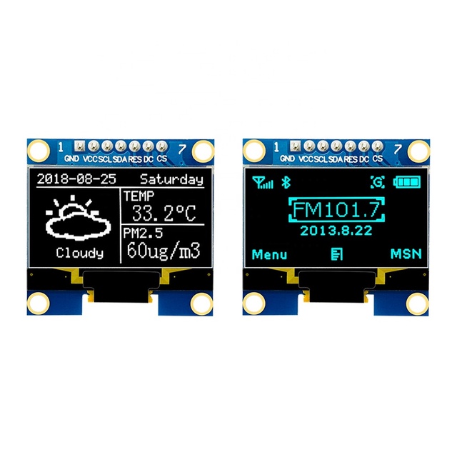 QTSS 1.3 Inch PMOLED Display Module 128*64 I2C Interface Monochrome White Blue OLED LCD Screen Modules PMOLED Type