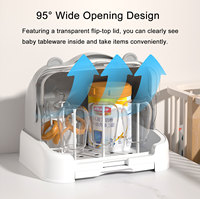Égouttoir transparent anti-poussière pour biberons, organiseur de tétines, support de tasses, boîte de rangement pour accessoires de bébé