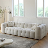 Canapé scandinave carré moderne avec chaise longue, pieds en bois, design modulaire sectionnel, idéal pour les écoles et les parcs, élégant pour salon capitonné