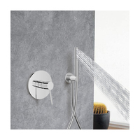 Ensemble de mitigeur de douche mural encastré en laiton chromé à poignée unique avec cartouche en céramique et jet de pulvérisation