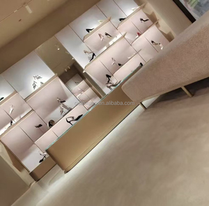 Mostrador de Exhibición para Zapatos de Acero Inoxidable con Iluminación LED para Centro Comercial - Product Image 6