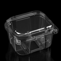 Boîte d'emballage personnalisée à charnière jetable en plastique pour conteneur de tomates cerises