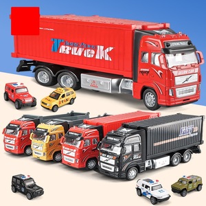 Ensemble de camions d'ingénierie en métal à l'échelle 1:5 pour enfants, avec fonction de recul – Camion de pompiers, camion à benne basculante et excavatrice – Cadeau pour garçons - Product Image 2