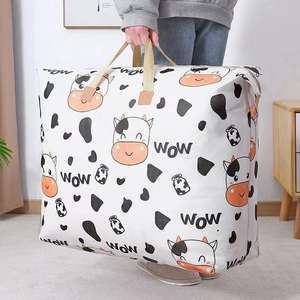 Bolsa organizadora de ropa con estampado de vaca, bolsa rectangular de gran capacidad para almacenamiento de edredones, para uso en el dormitorio - Product Image 1