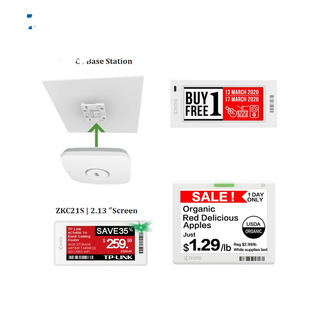 Zkong Basic Demo Kit Cheap BLE Digital Smart Tag Electronic Shelf Label for ESL Solutions Supermarkets Retail Stores Hard Tag