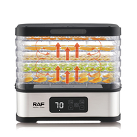 RAF R.6807 240W Voedseldehydrator met 5 lagen, digitaal display en stille werking voor fruit, vlees, kruiden, noten, bloemen en snacks voor thuisgebruik