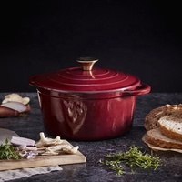 Vente en gros d'ustensiles de cuisine antiadhésifs en fonte émaillée personnalisée Marmite à soupe Casserole à four hollandais avec couvercle